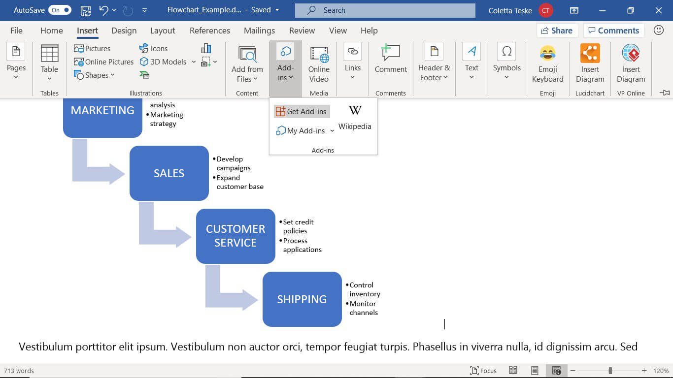How To Create A Microsoft Word Flowchart In Microsoft Word Flowchart Template
