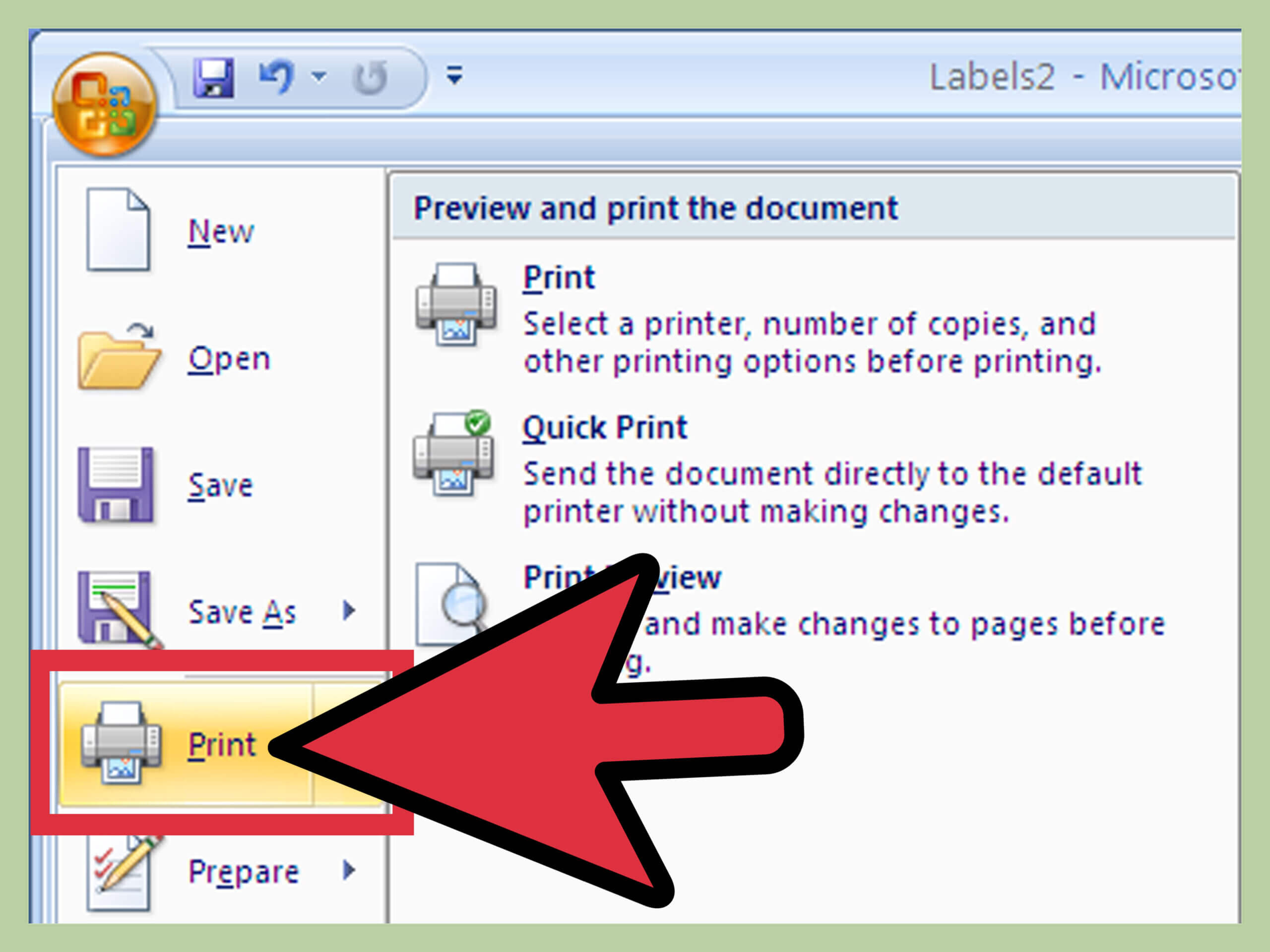 How To Create Labels Using Microsoft Word 2007: 13 Steps Intended For Name Tag Template Word 2010