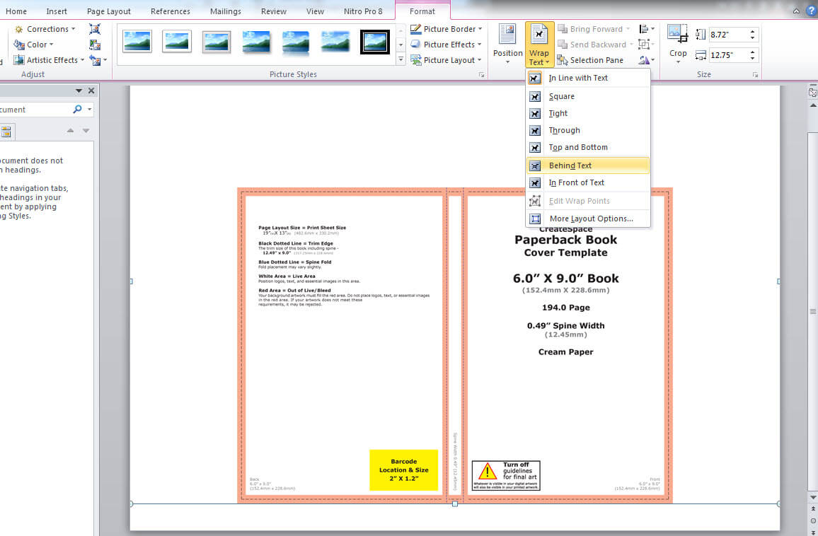 How To Make A Full Print Book Cover In Microsoft Word For Inside 6X9 Book Template For Word