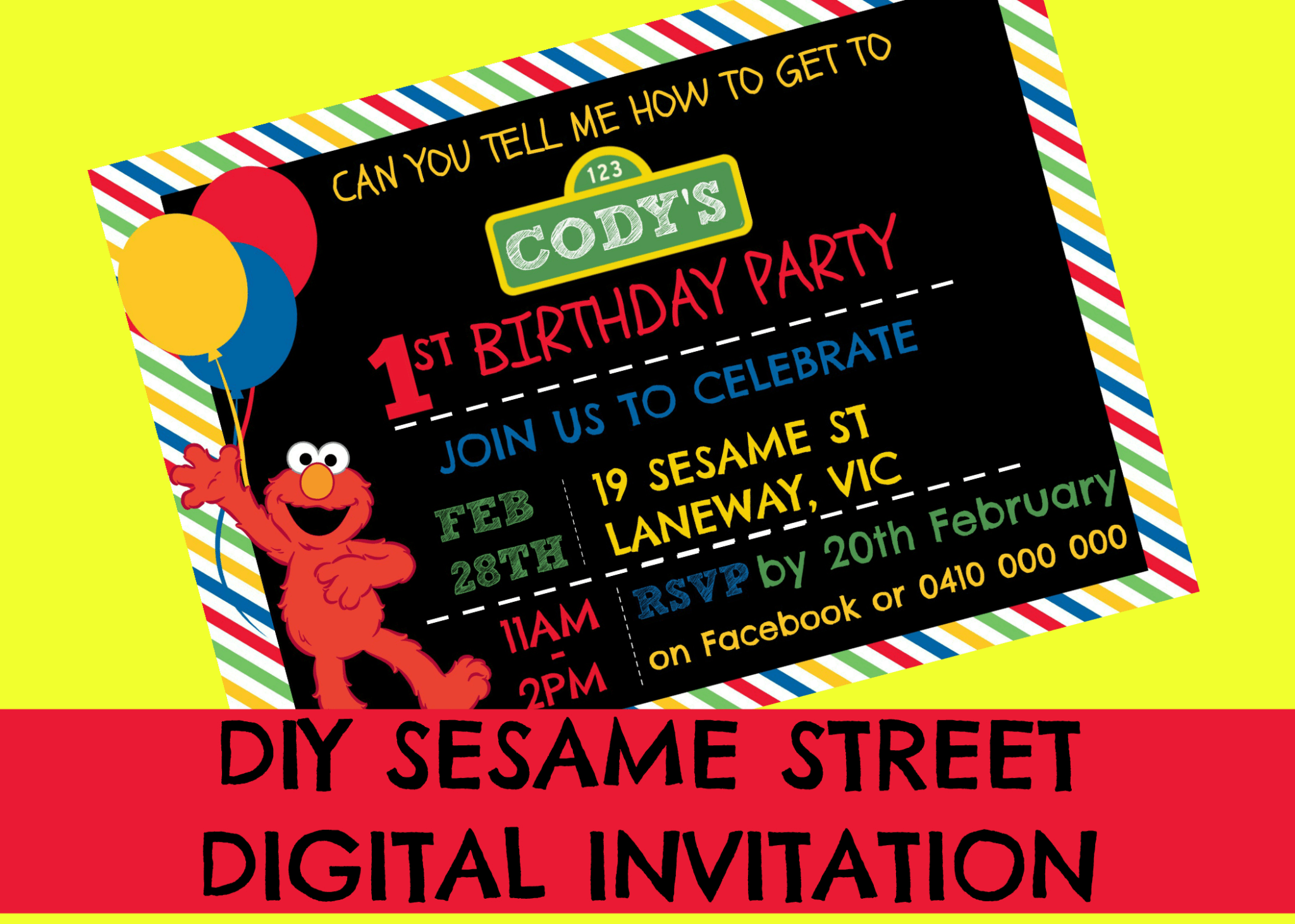 How To Make A Sesame Street Digital Invitation | Includes regarding