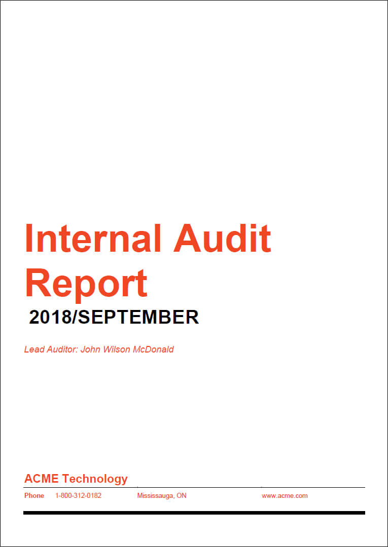 How To Prepare A High Impact Internal Audit Report Pertaining To Internal Audit Report Template Iso 9001
