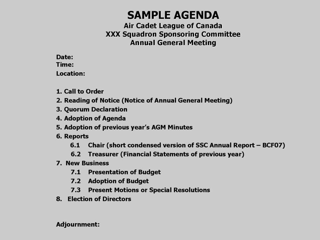How To Run An Annual General Meeting – Ppt Download In Treasurer's Report Agm Template