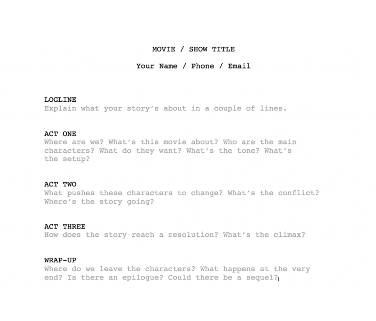 Shooting Script Template Word