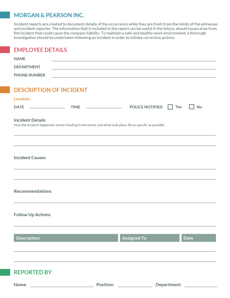 Training Report Template Format