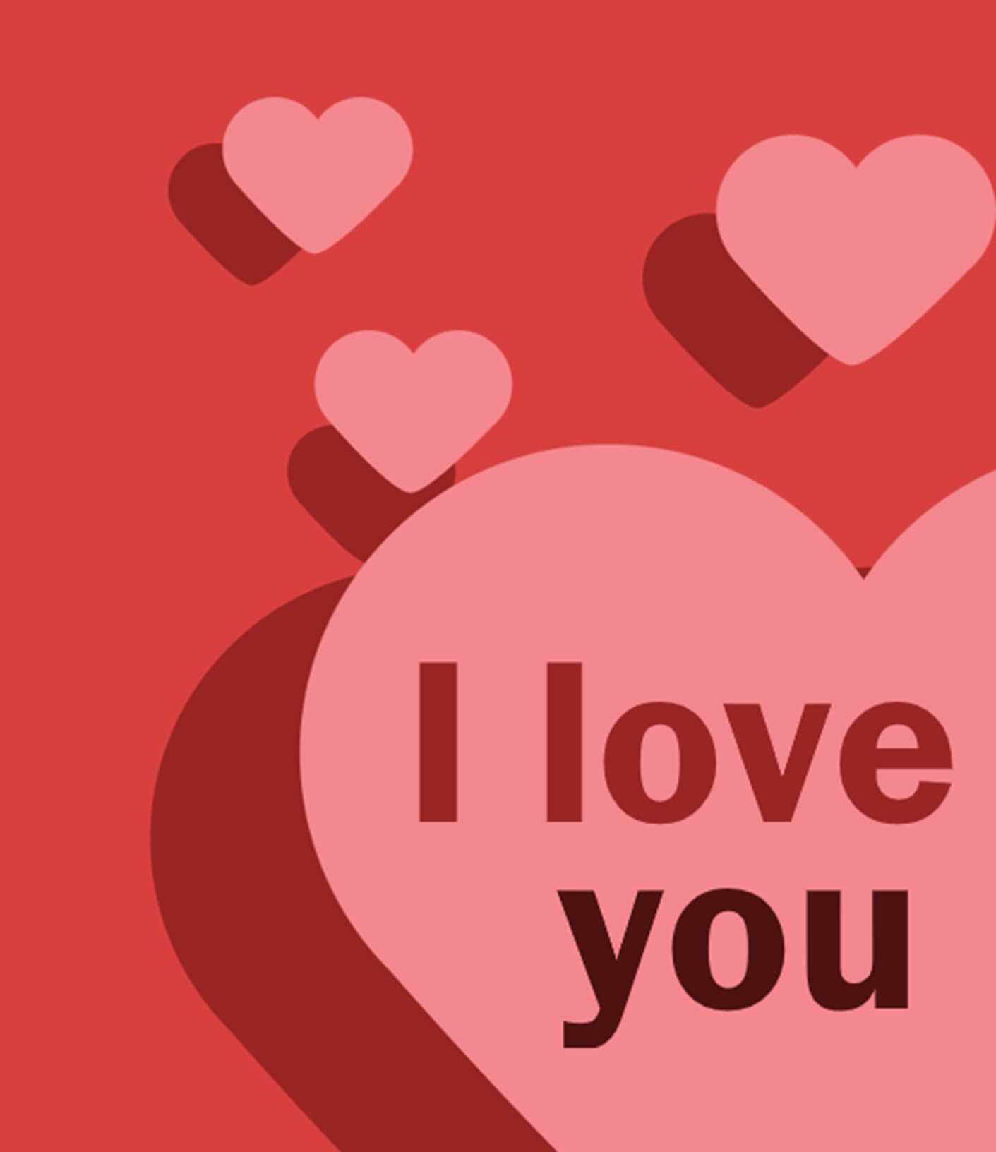 I Love You Card (Quarter Fold) Within Blank Quarter Fold Card Template