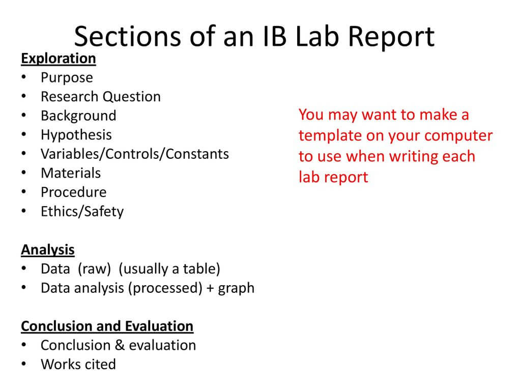 Ib Biology Lab Report Guidelines – Ppt Download With Ib Lab Report Template