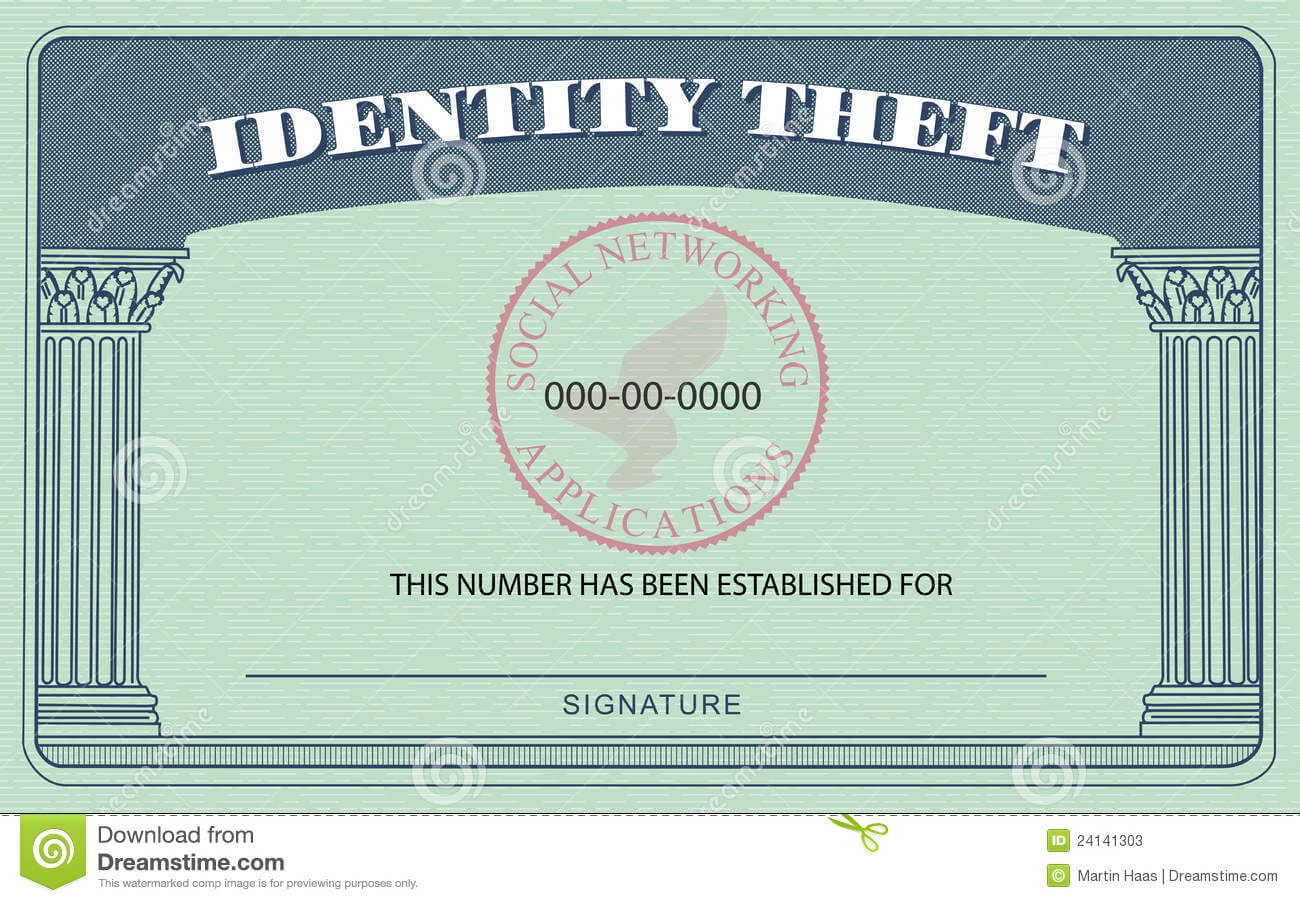 Identity Theft Card Stock Illustration. Illustration Of Inside Blank Social Security Card Template