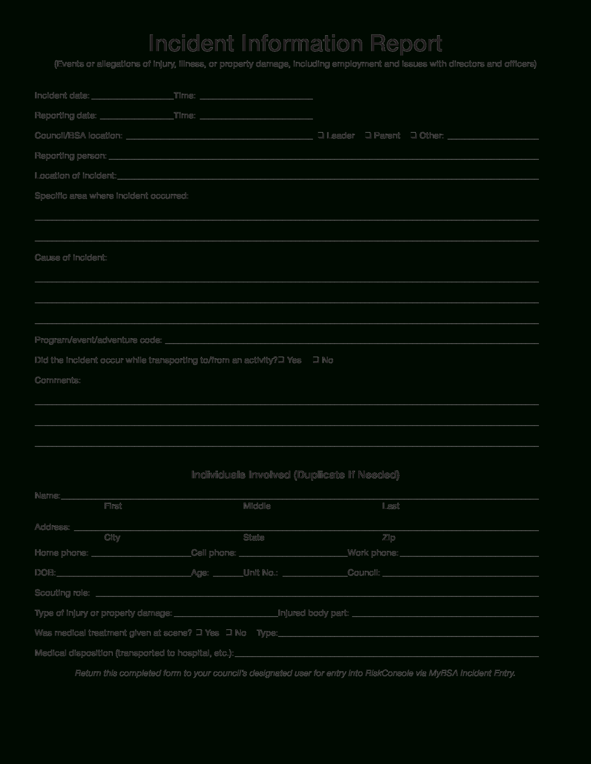 Incident Information Report | Templates At In Template For Information Report