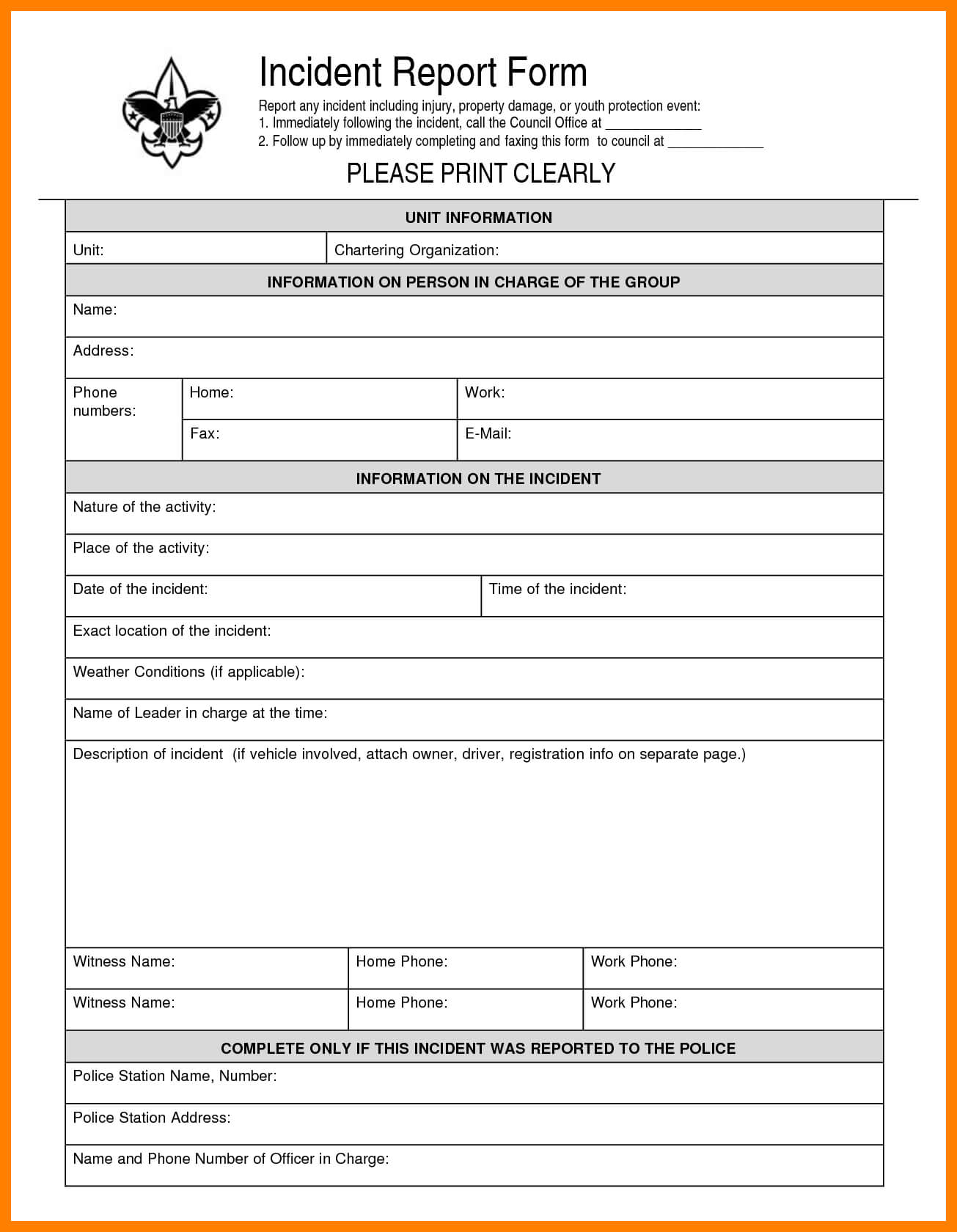 Incident Report E Word Employee Form Jpg Wordlate Image Pertaining To Incident Report Log Template