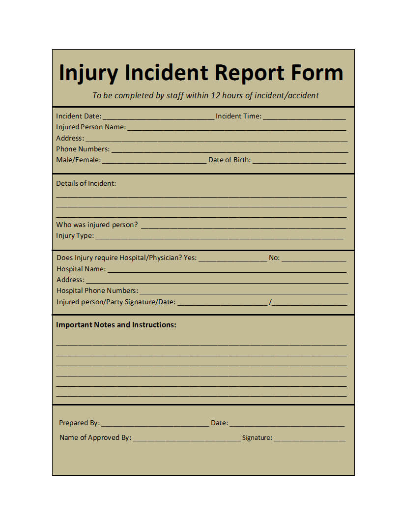 Incident Report Template With Regard To Report Writing Template Free