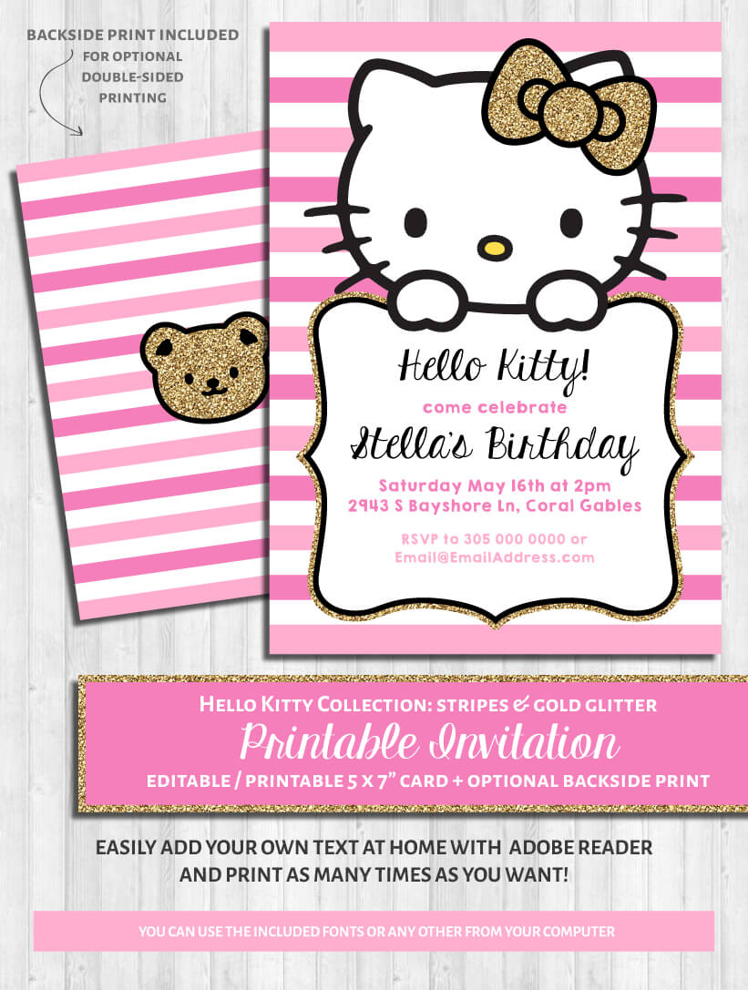 Invitation Hello Kitty – Tunu.redmini.co Inside Hello Kitty Birthday Banner Template Free