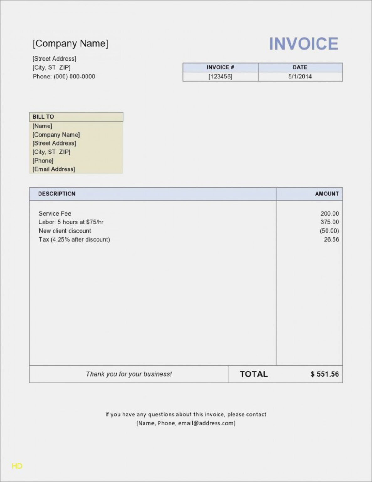 how to create an invoice in word 2010