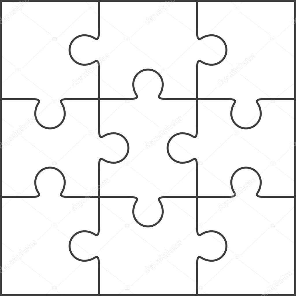 Jigsaw Puzzle Blank Template 3X3 — Stock Vector © Binik1 For Blank Jigsaw Piece Template