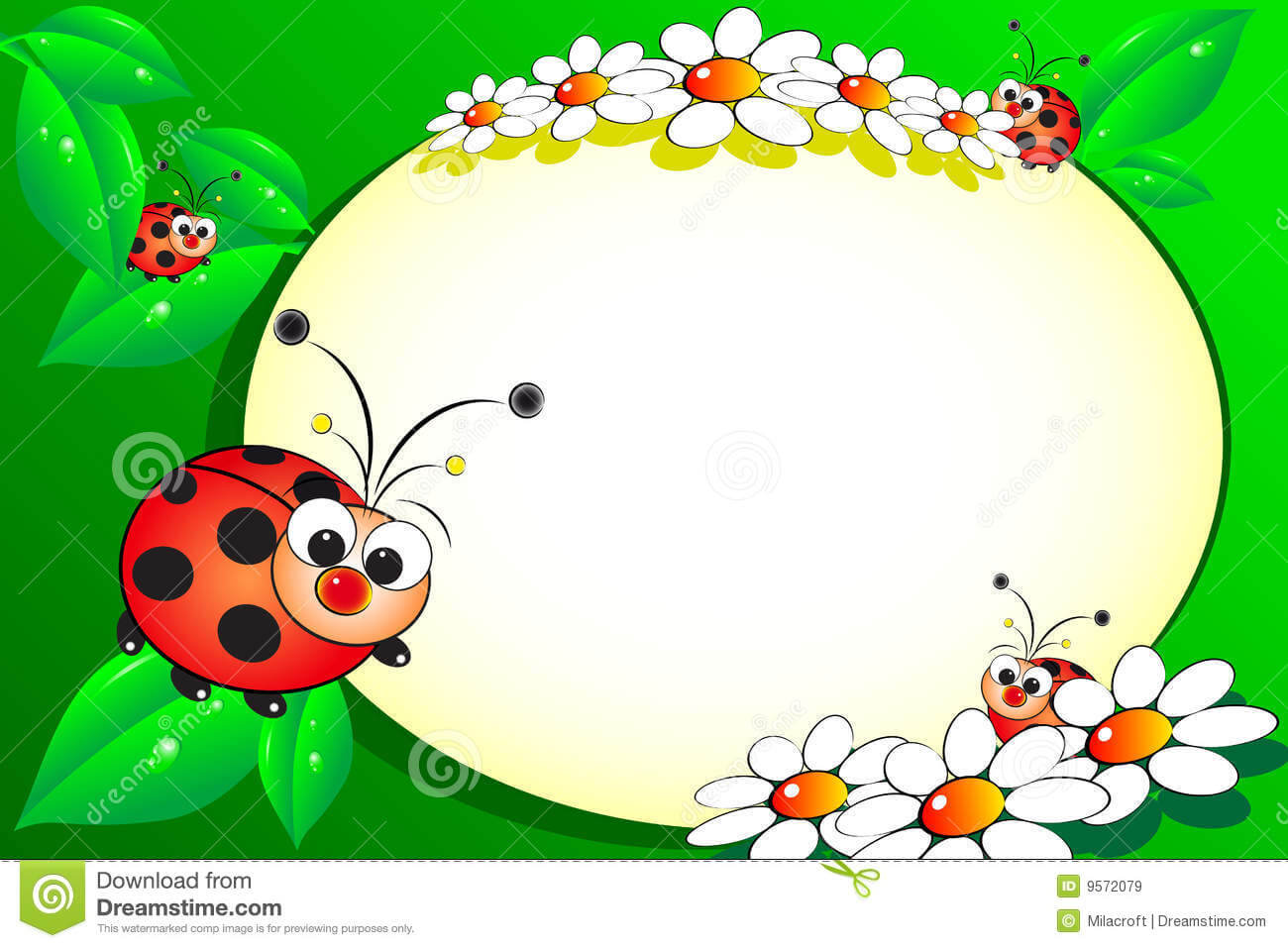 Kid Scrapbook With Blank Frame Message Stock Vector With Regard To Blank Ladybug Template