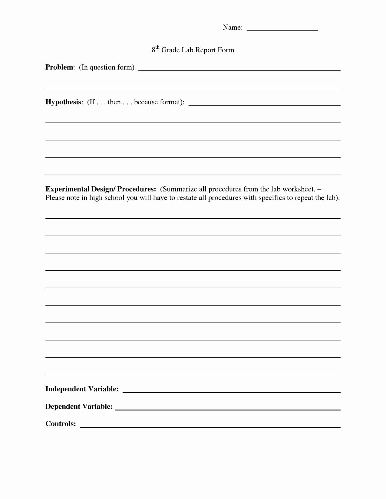 Lab Report Template Middle School Pertaining To Lab Report Template Middle School