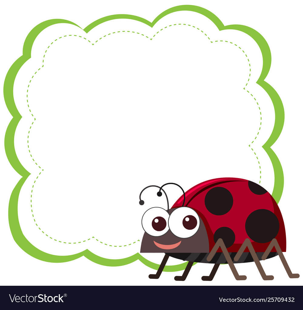 Ladybug On Note Template With Blank Ladybug Template