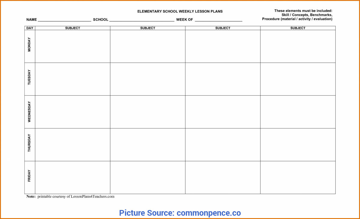 Lesson Planning Book Template – Common – Ota Tech Within Teacher Plan Book Template Word