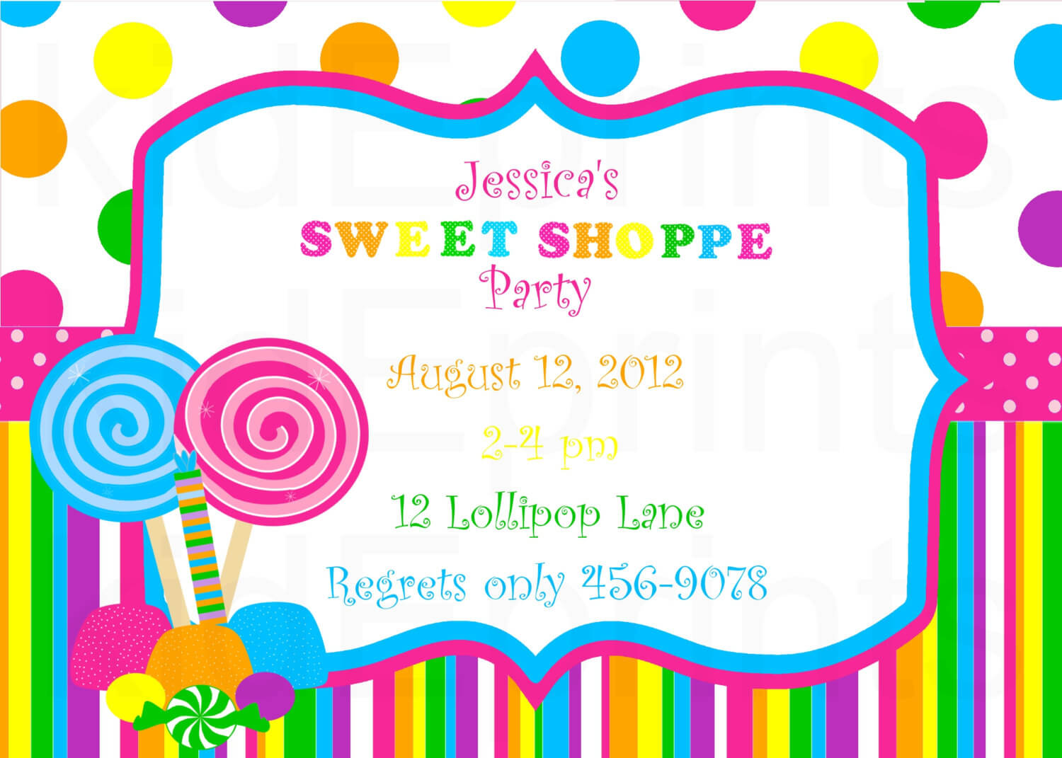 Lollipop Invitation Templates Throughout Blank Candyland Template