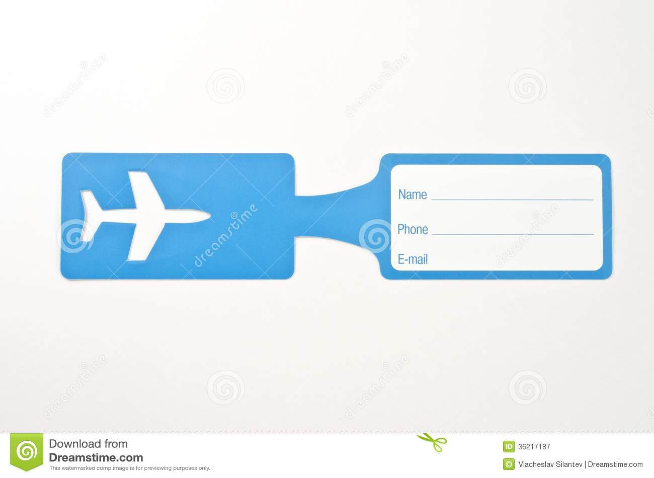 Luggage Tag Stock Image. Image Of Frame, Label, Card – 36217187 Throughout Blank Luggage Tag Template