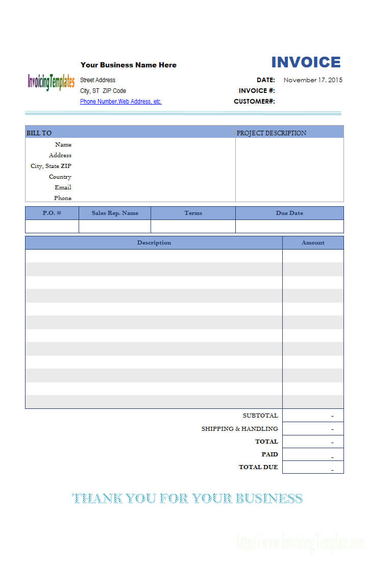 Mac Invoice Template Intended For Free Invoice Template Word Mac