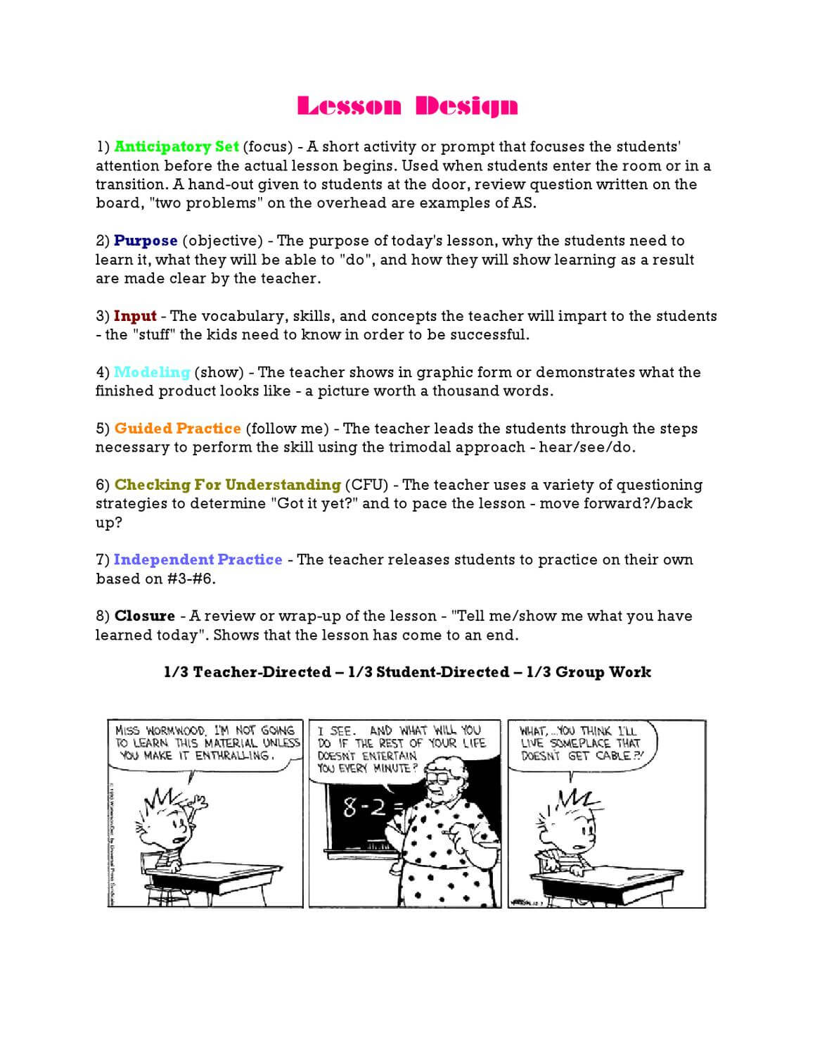 Madeline Hunter's Lesson Plan Modelcade Bengert – Issuu Pertaining To Madeline Hunter Lesson Plan Template Word