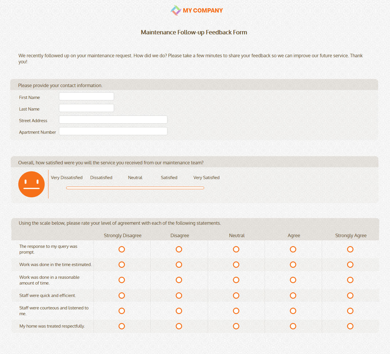 Maintenance Follow Up Feedback Form Template & Questions Regarding Poll Template For Word
