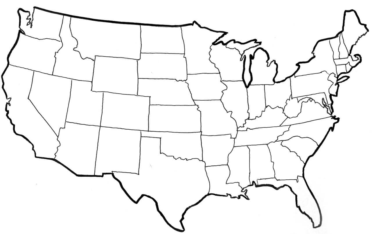 Map Of The United States Clipart Pertaining To United States Map Template Blank