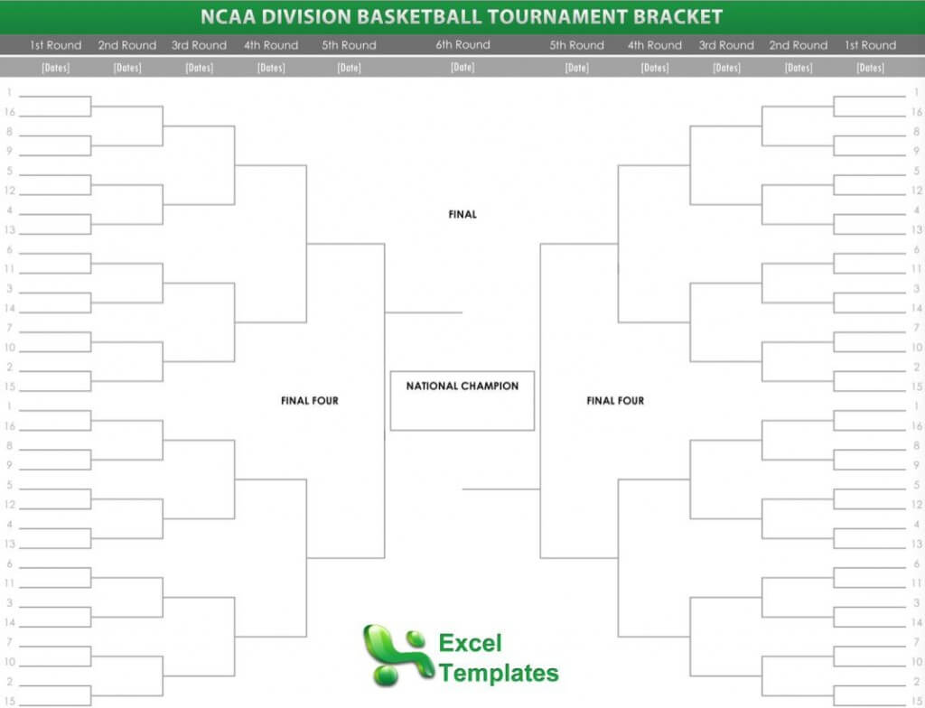 March Madness Bracket For Blank March Madness Bracket Template