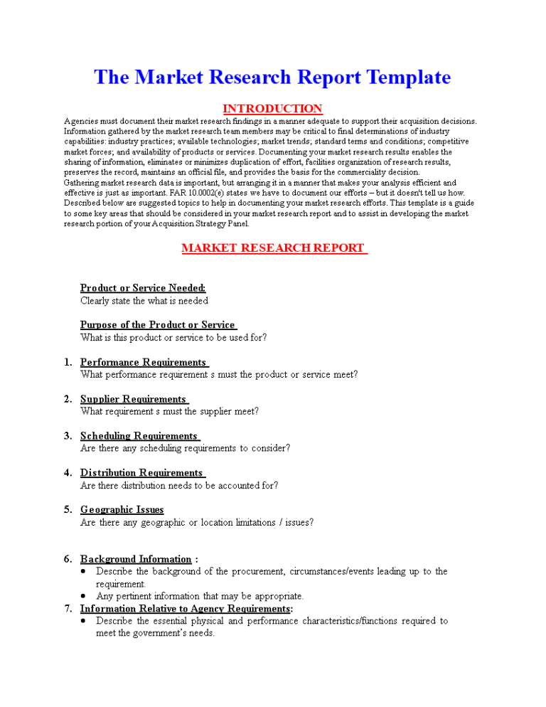 business research report examples for students