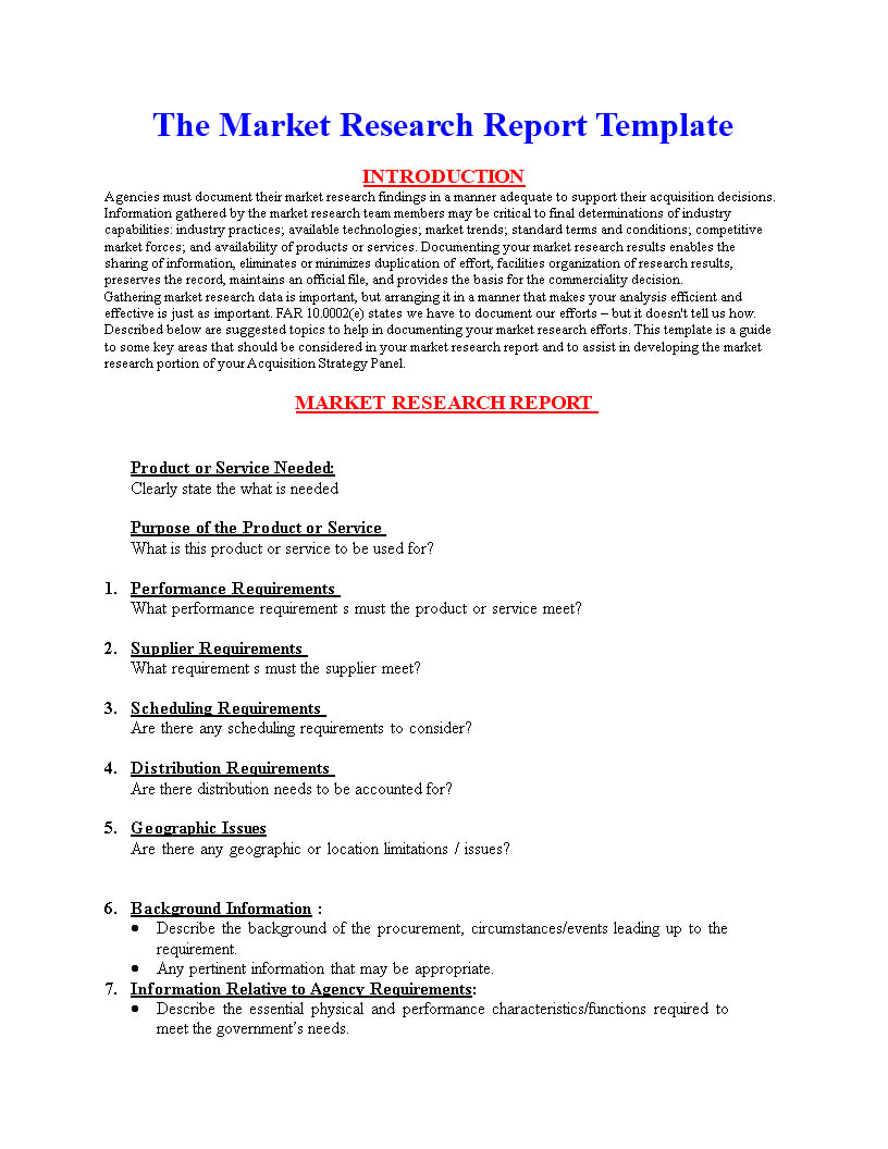 Market Research Report Format | Templates At In Research Report Sample Template