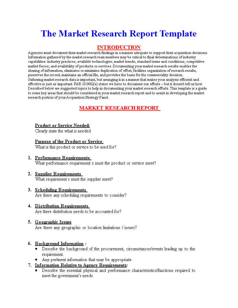 Market Research Report Format | Templates At Pertaining To Market Research Report Template