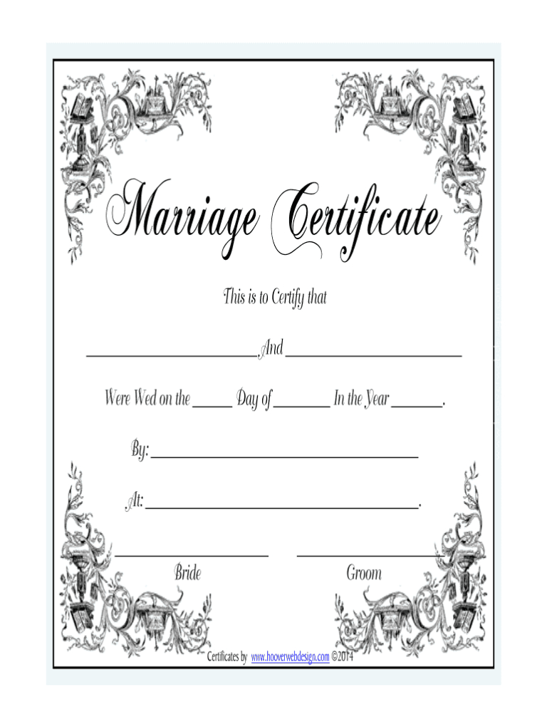 certificate of virtual marriage fake