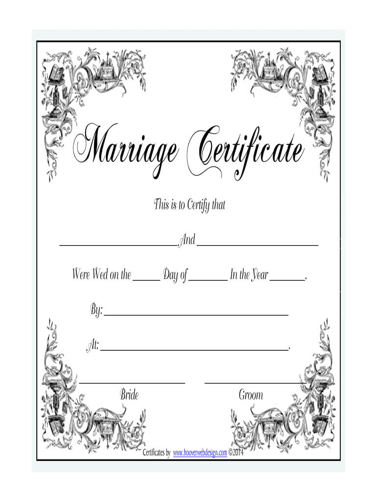 Printable Marriage Certificate