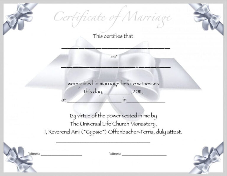 Where Can I Get A Blank Marriage Certificate