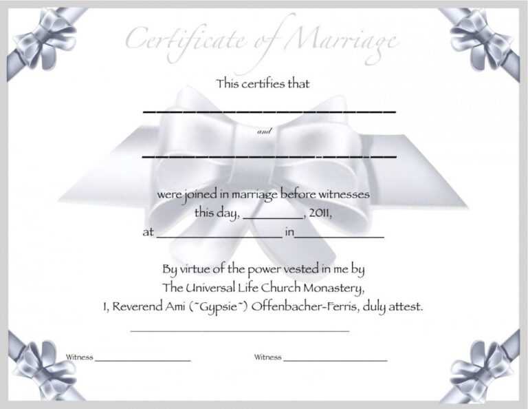 Marriage Certificate Template Beautiful Antique 19Th Century Within Blank Marriage Certificate 