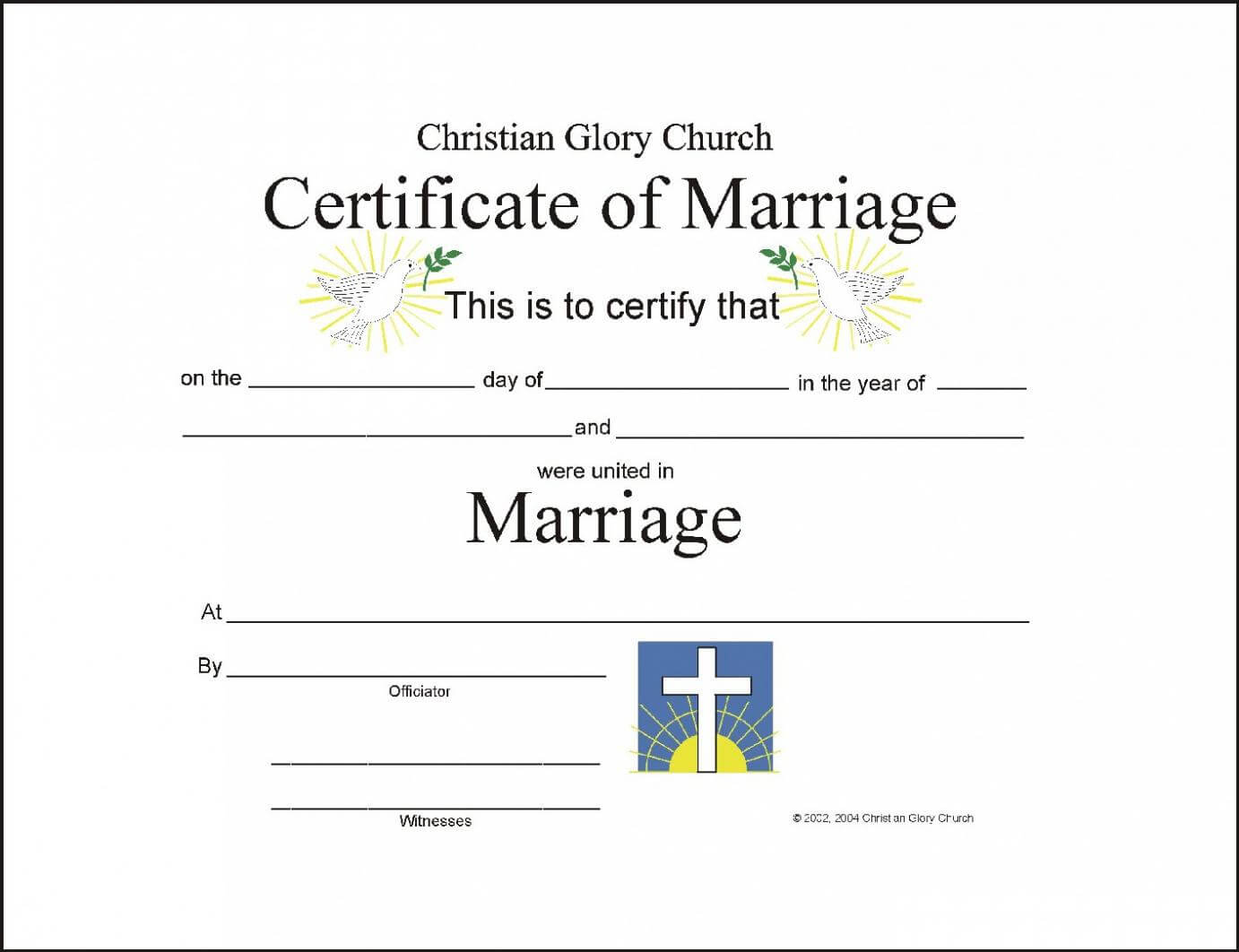Marriage Certificate Template – Certificate Templates With Blank Marriage Certificate Template