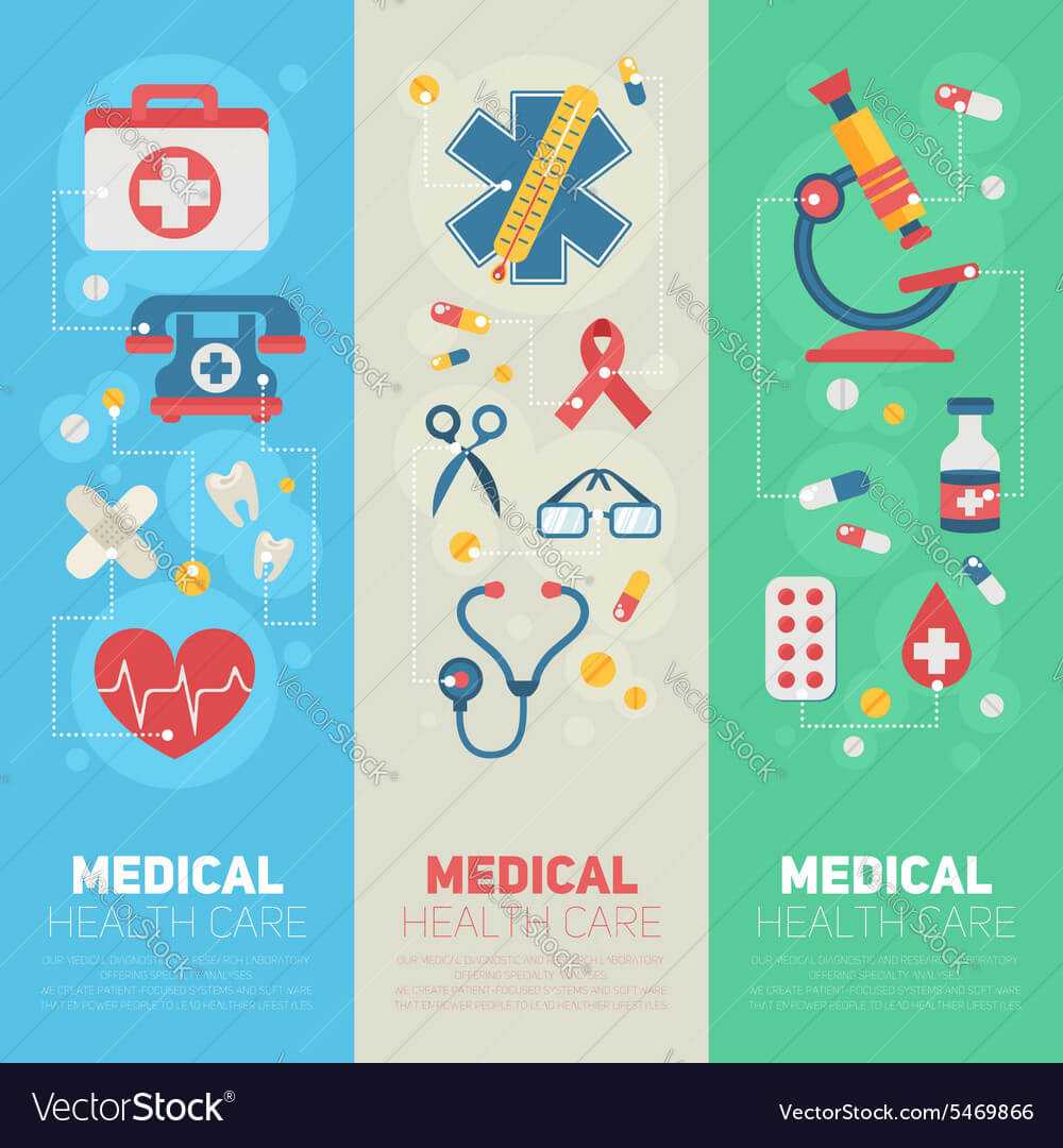 Medical Banners Templates In Trendy Flat Style Throughout Medical Banner Template