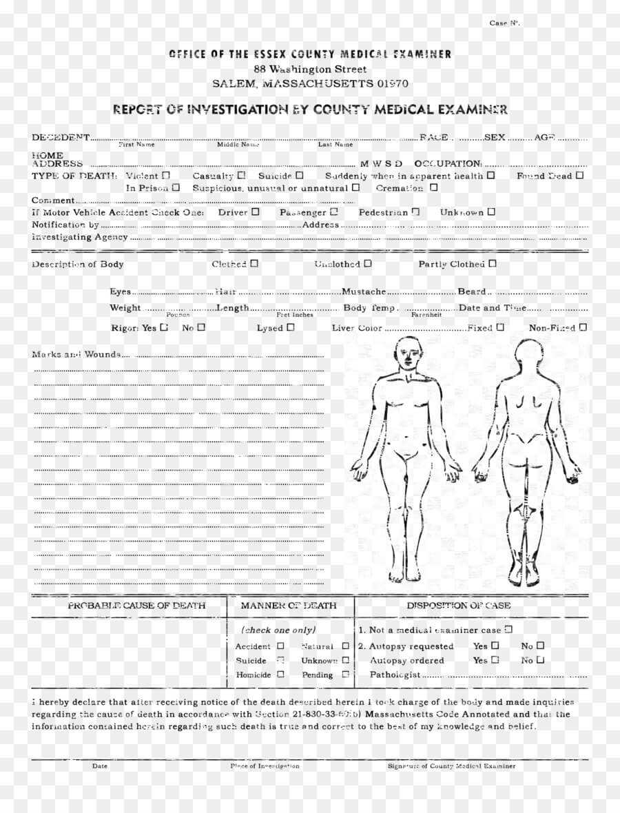 Medicine Cartoon Throughout Autopsy Report Template