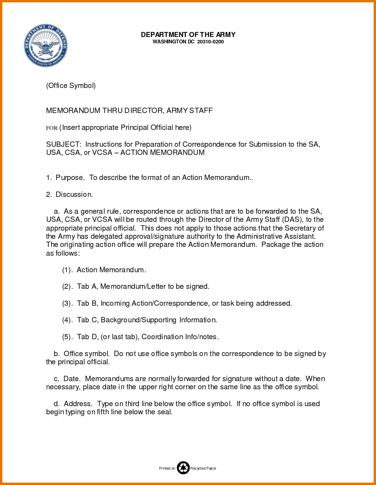 Memo Template Army Free Resume Example Inside Army Memorandum