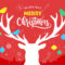 Merry Christmas Banner, Xmas Template Background With Deer Silhouette,.. Regarding Merry Christmas Banner Template