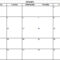 Monthly Calendar Excel – Printable Month Calendar In Blank One Month Calendar Template