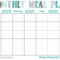 Monthly Meal Plan Printable | Template Business Psd, Excel Intended For Meal Plan Template Word
