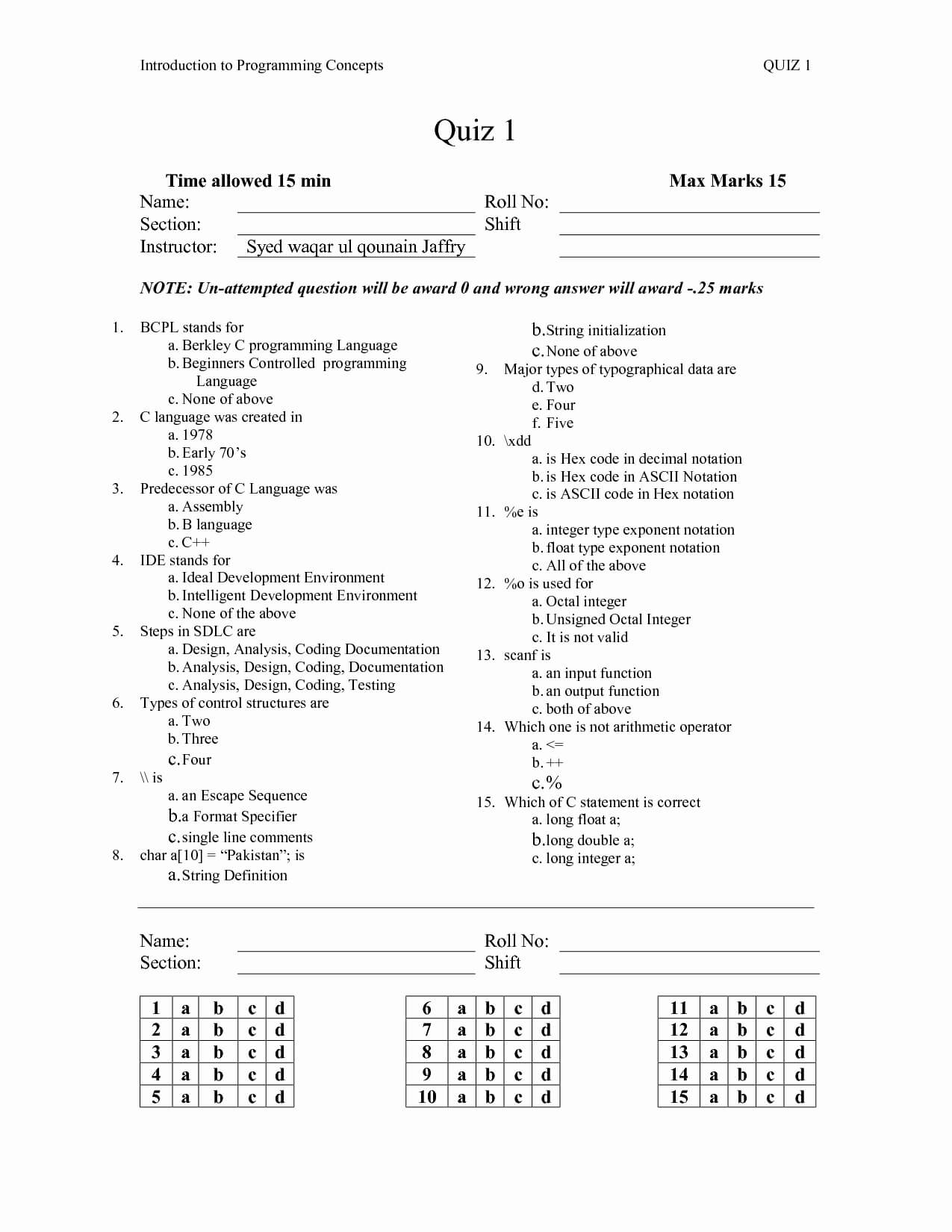 Multiple Choice Template Word | Florence Ambrose Regarding Test Template For Word