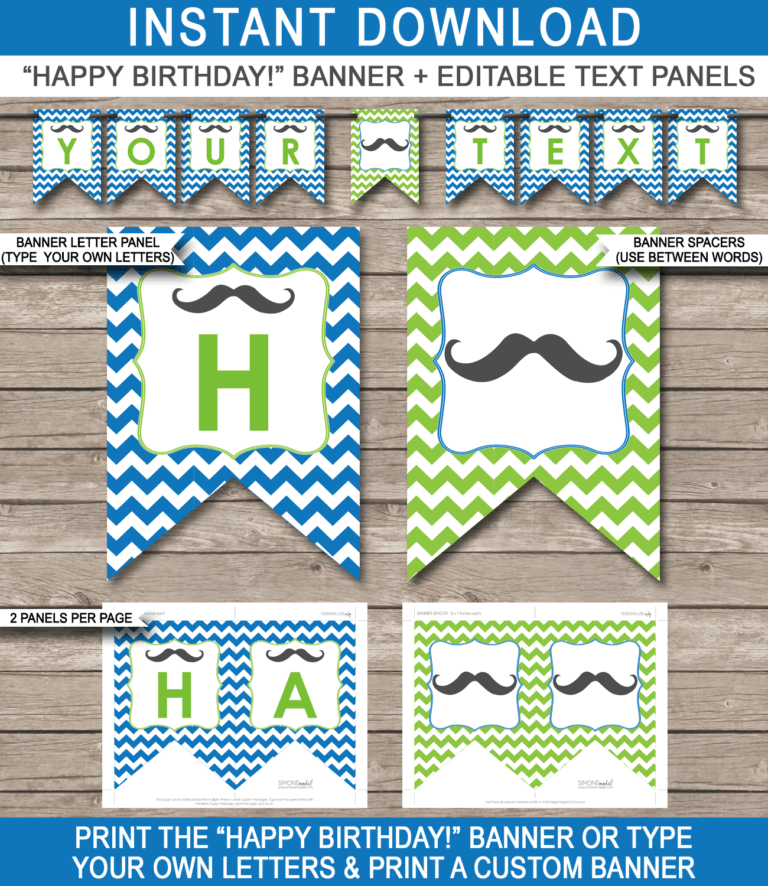 mustache-party-banner-template-pertaining-to-free-printable-party