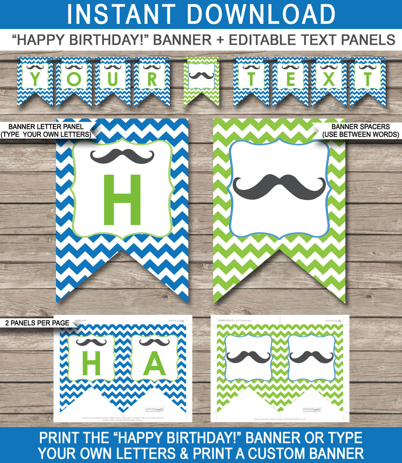 Mustache Party Banner Template Pertaining To Free Printable Party Banner Templates