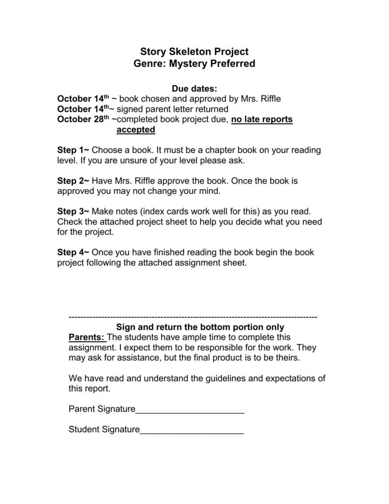 Mystery Book Project Throughout Story Skeleton Book Report Template