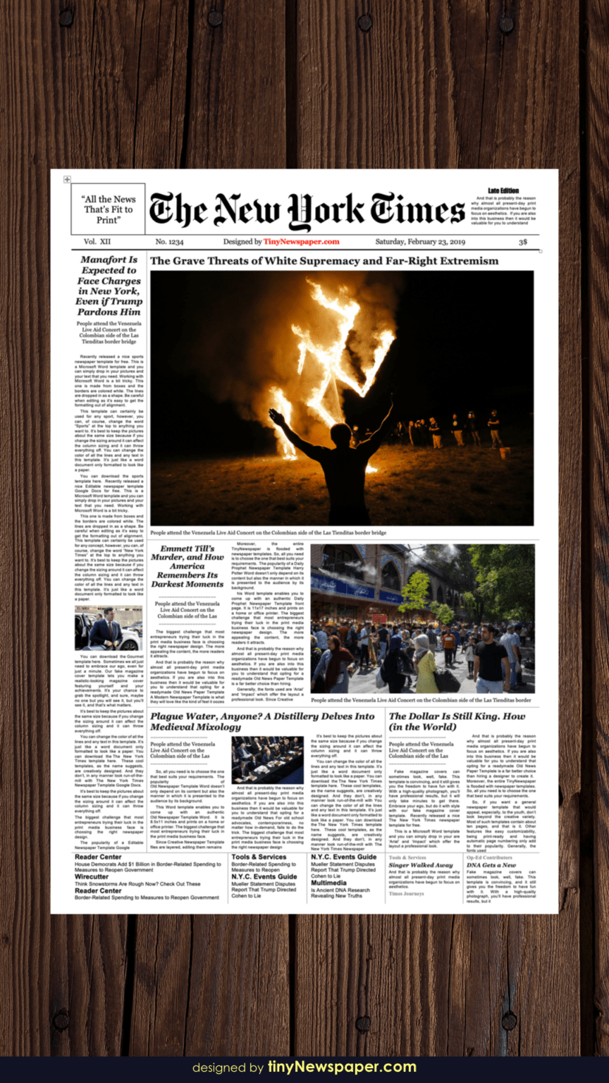 New York Times Template 8629