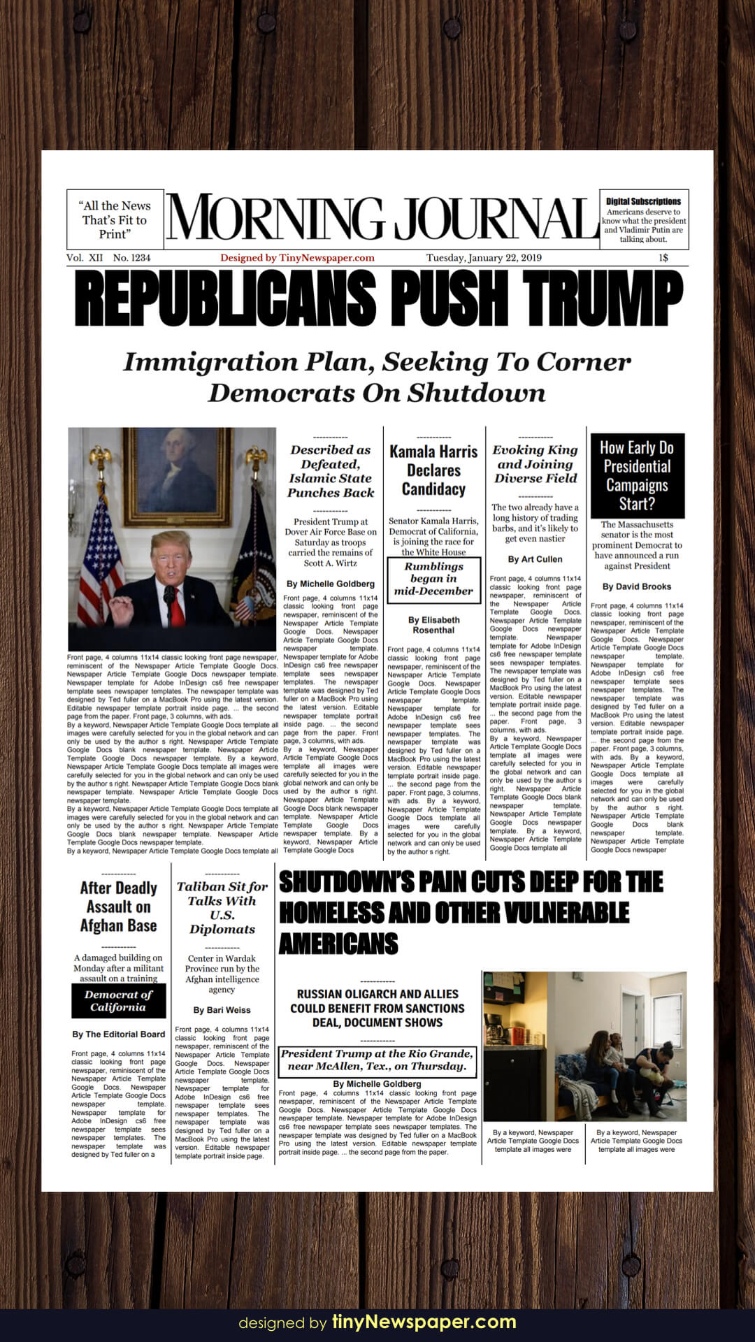 Newspaper Article Template