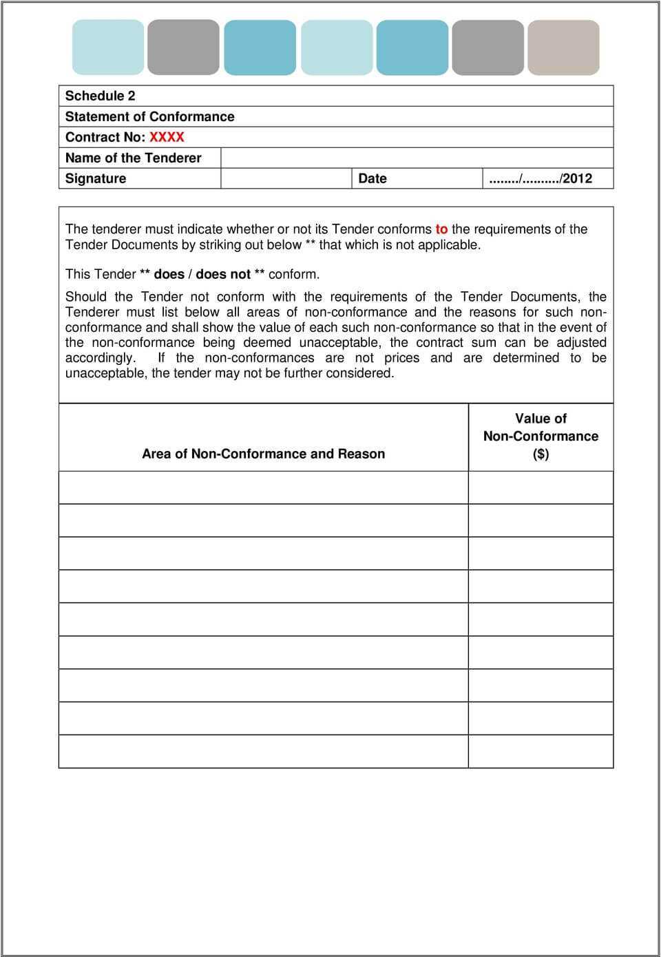 Non Conformance Report Form Template