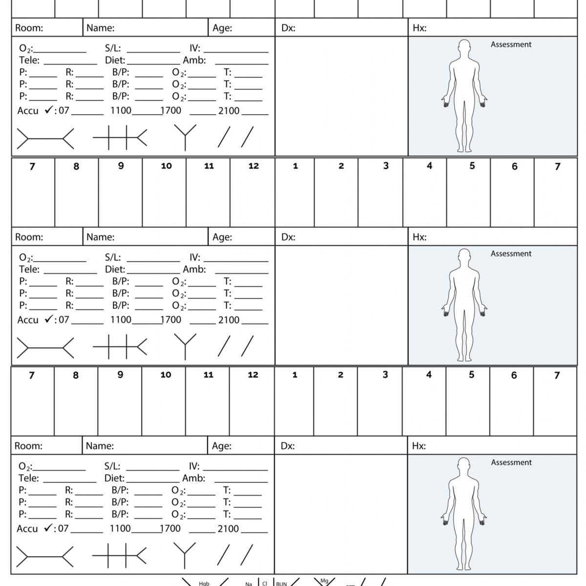 Printable Nursing Report Sheet Template